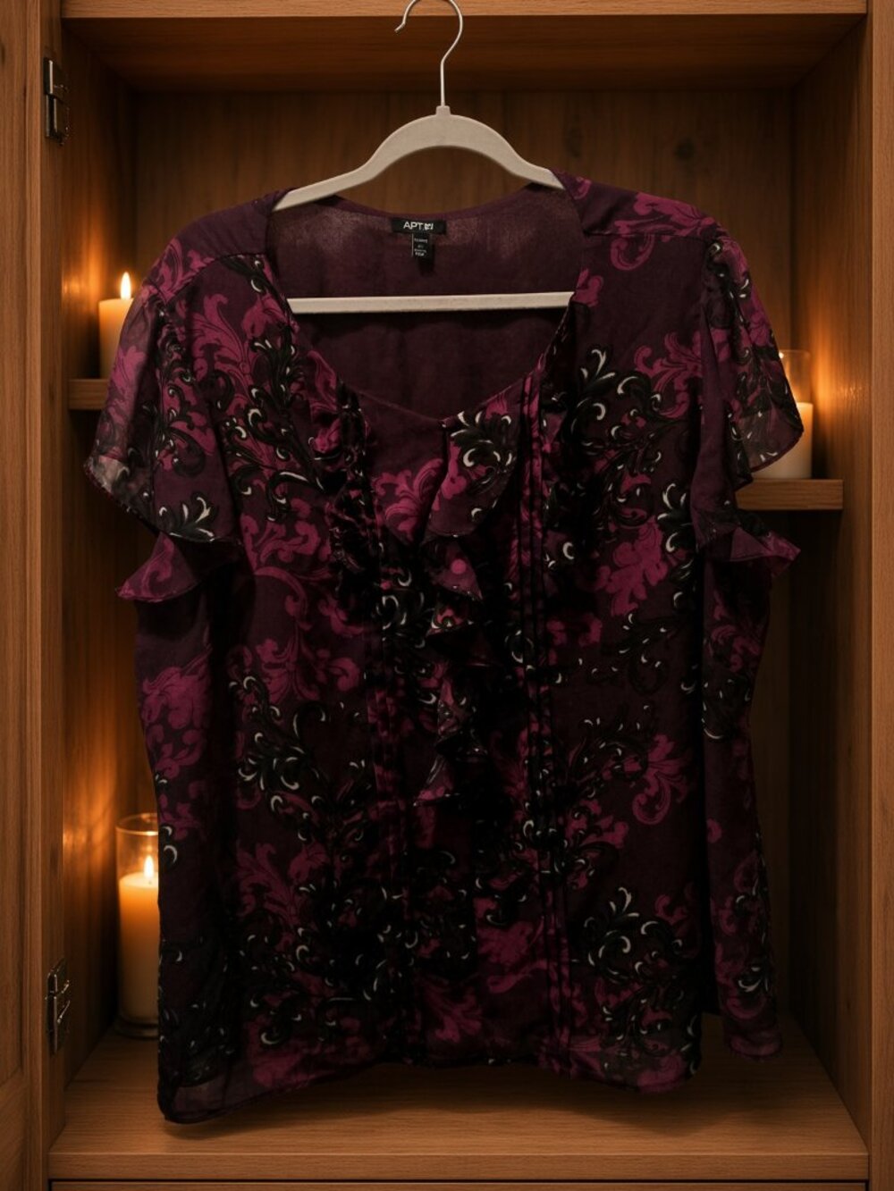 Romantasy plum wine blouse